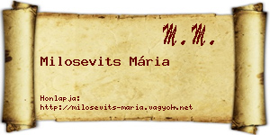 Milosevits Mária névjegykártya