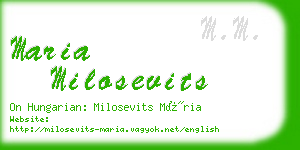 maria milosevits business card